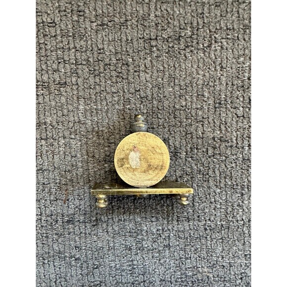 Vintage Collectable Rustic Brass Mini Mantel Clock Aged Patina Tarnished Charm - Picture 2 of 3